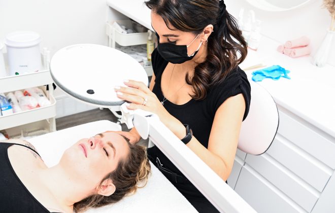 Woman receiving brow waxing - Microdermabrasion | Skin Care Specialist | Winnipeg, Manitoba